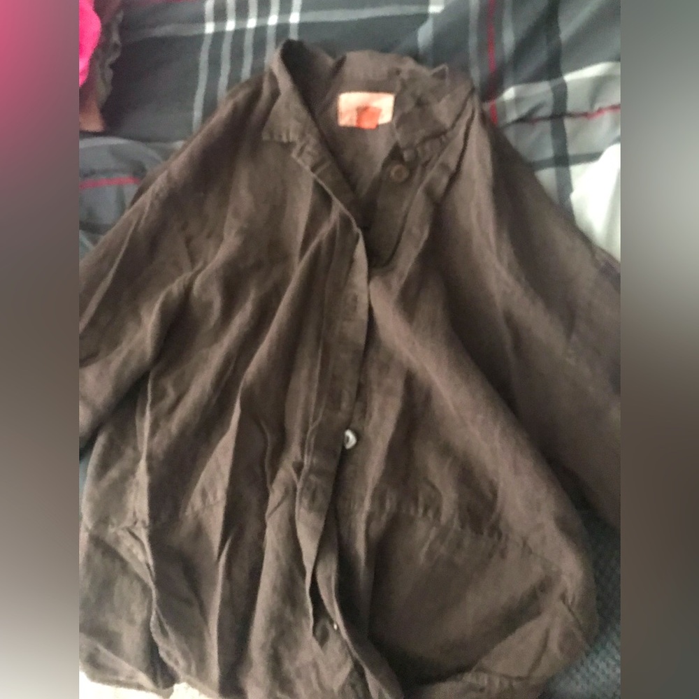 Vintage flax button down shirt